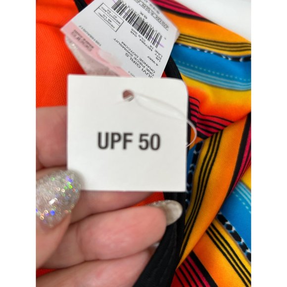 0707A- Joe Boxer Girls’ One Piece Swimsuit 6X Multicolor Black Spaghetti Straps - Picture 8 of 8